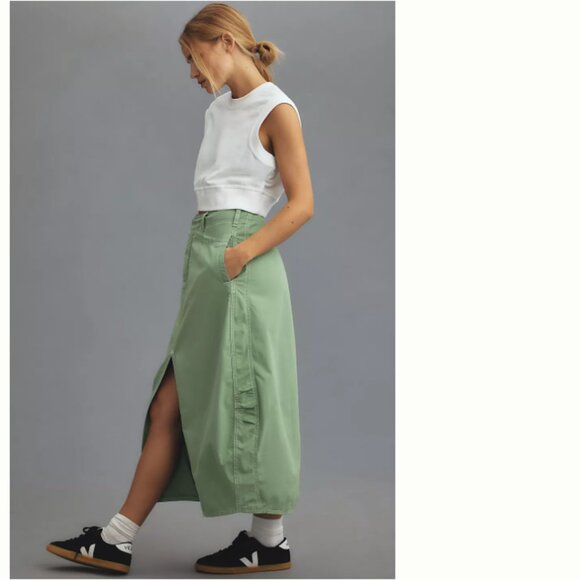 Pilcro Barrel Denim Midi Skirt - Picture 2 of 8